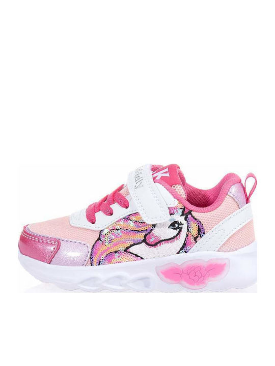 Maggie Kinder Sneakers mit Klettverschluss & Lichtern Rosa