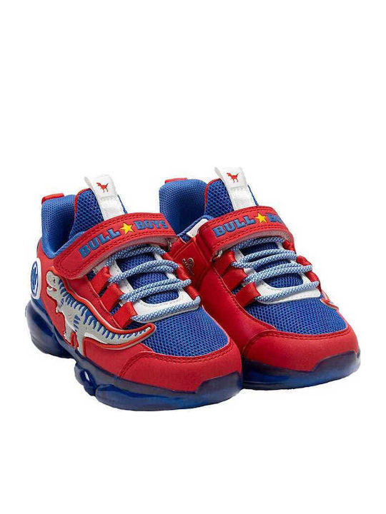 Παιδικά Sneakers με Σκρατς & Φωτάκια Κόκκινα