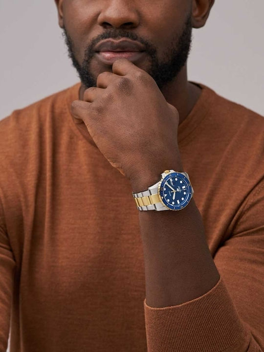Fossil Trei Ceasuri Barbati 42mm Baterie cu Brățară din Metal Aurie