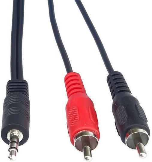 PremiumCord Кабел За Звук 3,5 мм Мъжки - 2x RCA Мъжки Черен 5м