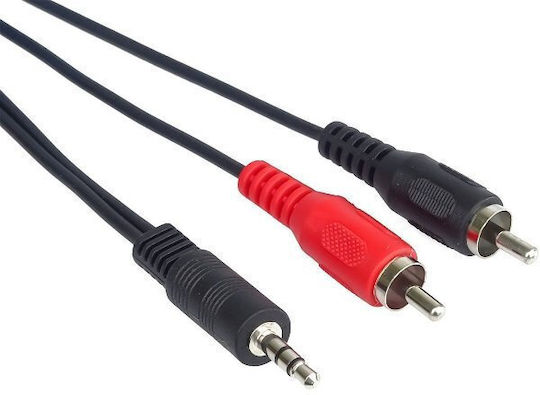 PremiumCord Кабел За Звук 3,5 мм Мъжки - 2x RCA Мъжки Черен 5м