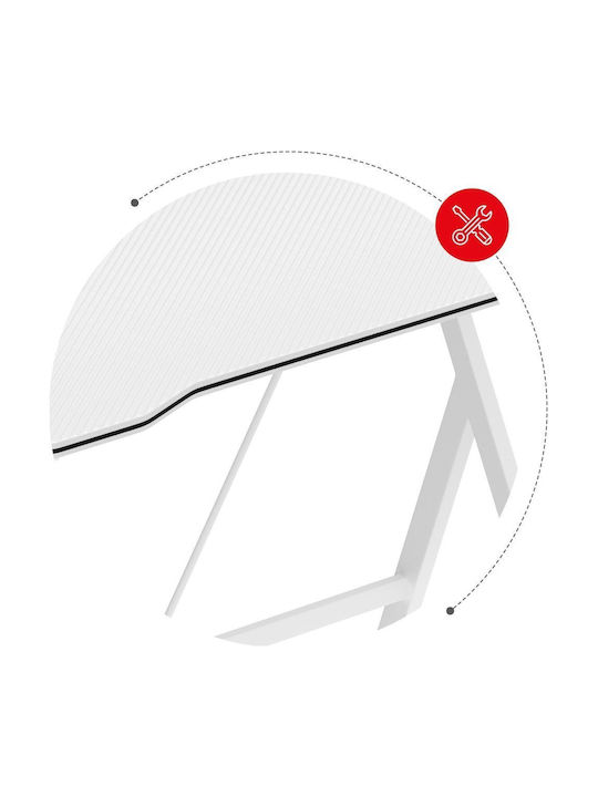 Gaming Office Hero Wooden White with Metal Legs 100x50cm
