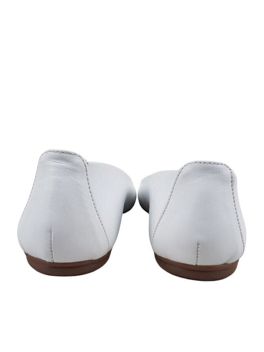 Leather Ballerinas White