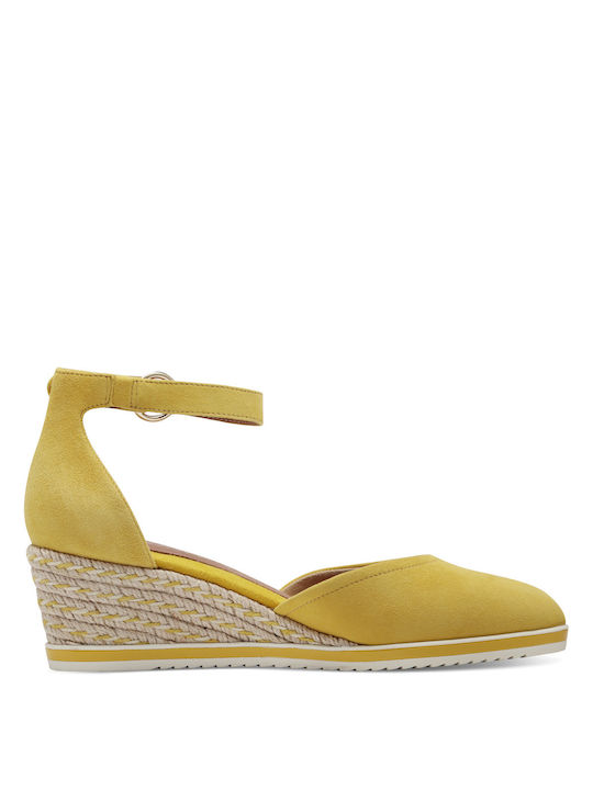 Tamaris Women's Leather Platform Espadrilles Yellow