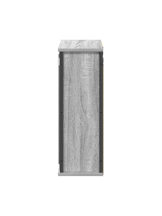 vidaXL Oglindă de Baie din Oțel Inoxidabil cu Raft & Dulap 50x21cm Gri