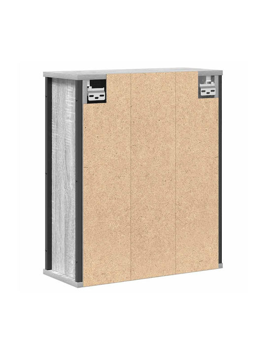 vidaXL Oglindă de Baie din Oțel Inoxidabil cu Raft & Dulap 50x21cm Gri