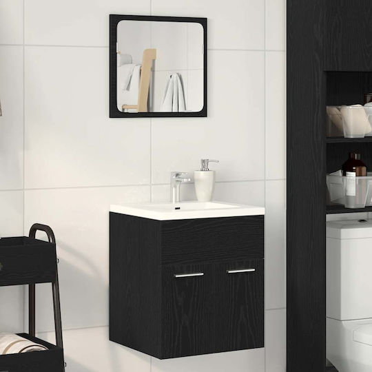 vidaXL Waschtisch ohne Waschbecken mit Spiegel L41xB38.5xH46cm Black Oak