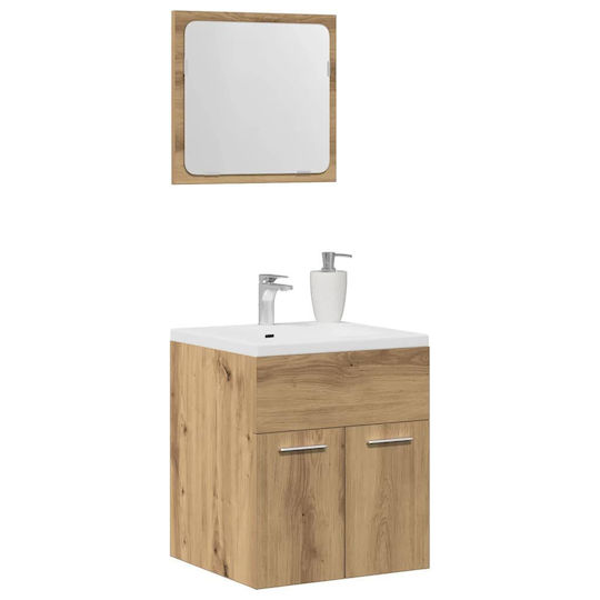 vidaXL Waschtisch ohne Waschbecken mit Spiegel L41xB46xH38.5cm Coffee