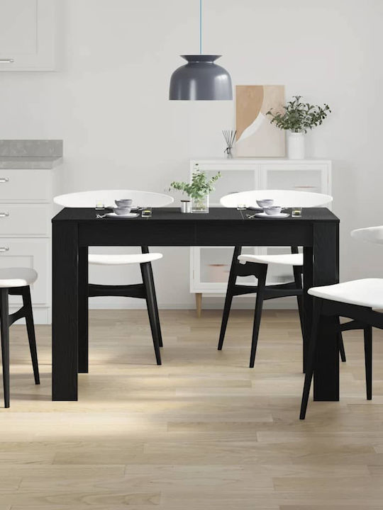 Table Dining Room Wooden Black Velvet-Black Metal 120x60x76cm
