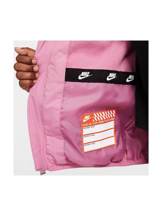 Kids' Sports Jacket with Lining Pink Swoosh