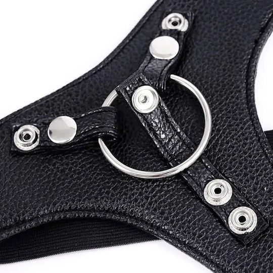 Smd Hexbelt Strap On Harness Vegan Leather & Adjustable Waist Thighs Black
