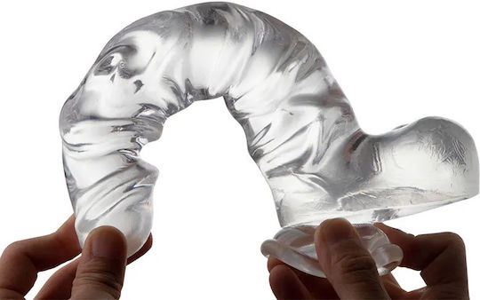 SMD CrystalVein Ρεαλιστικό Dildo με Όρχεις και Βεντούζα Διάφανο 22.5cm