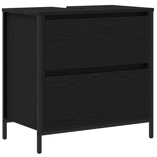 vidaXL Cabinet de baie fără chiuvetă L60xl34.5xH60cm Μαύρη Δρυς, Μαύρο