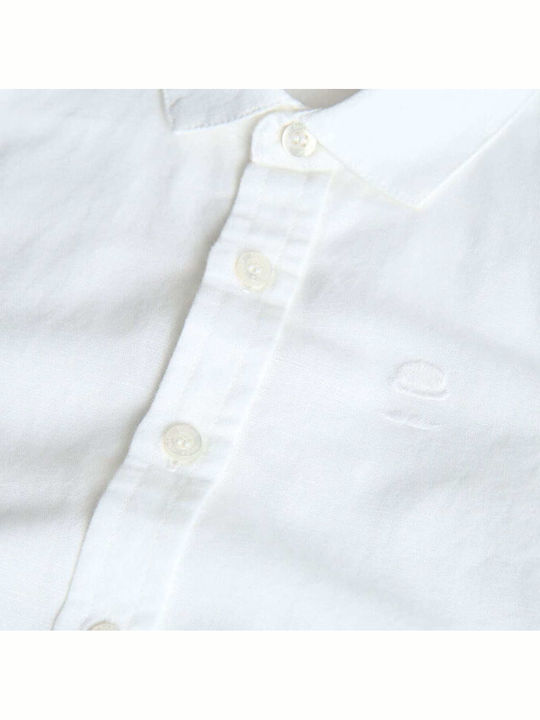 Kids Shirt Long Sleeve Linen White Shirt Long Sleeves