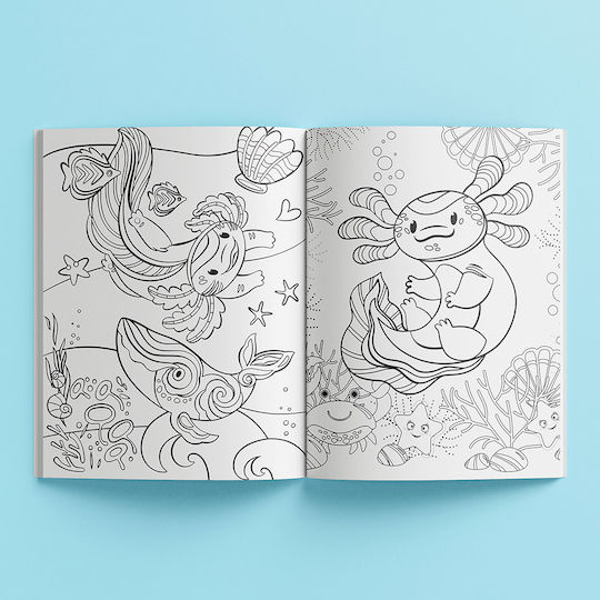 Colouring And Sticker Awesome Axolotls