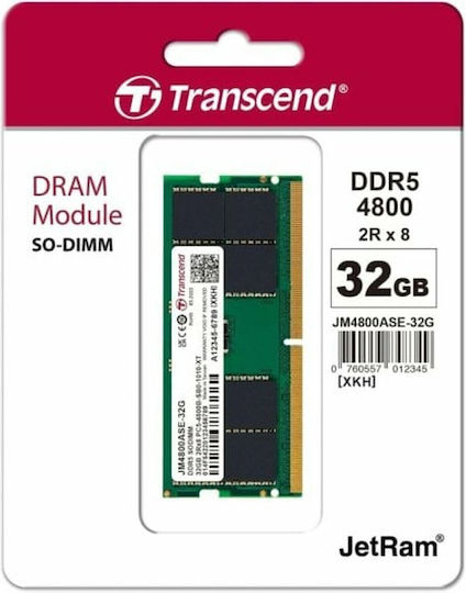Transcend DDR5 με Module 1x32GB και Ταχύτητα 4800 για Laptop