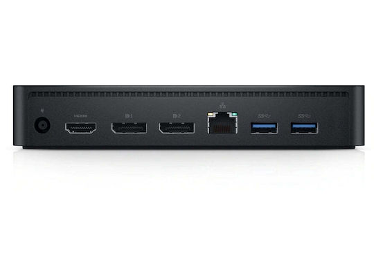 Dell D6000S USB-A / USB-C Stație de andocare cu HDMI/DisplayPort 4K PD Ethernet și conexiune 3 monitoare Negru