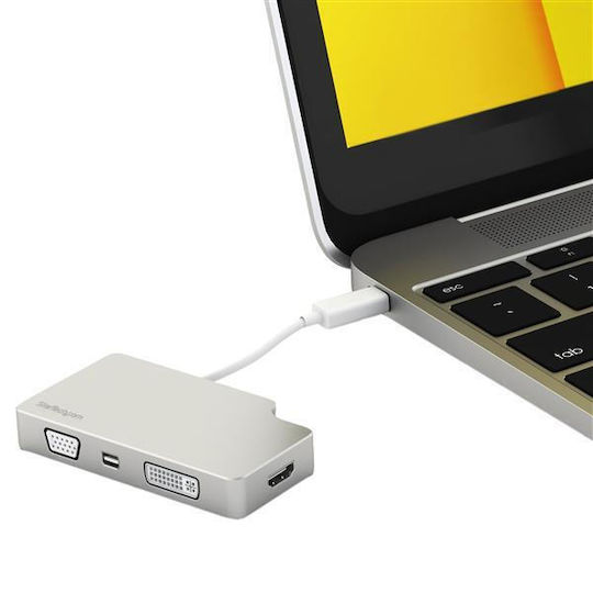 StarTech USB-C Docking Station με 4K Ασημί (CDPVGDVHDMDP)