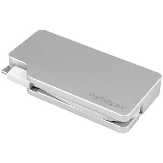 StarTech USB-C Docking Station με 4K Ασημί (CDPVGDVHDMDP)