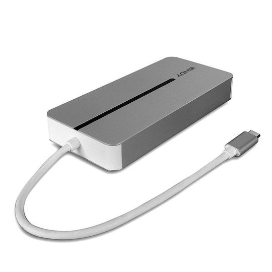 Lindy USB-C Docking Station with HDMI 4K PD Ethernet and Support for 2 Monitors Gray (43360)