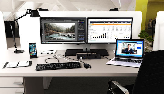 i-tec USB-C Docking Station with HDMI/DisplayPort 4K PD Ethernet and 3 Monitor Connection Grey (CADUAL4KDOCK)