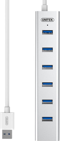 Unitek USB 3.0 Hub 7 Ports with USB-A Connection Silver