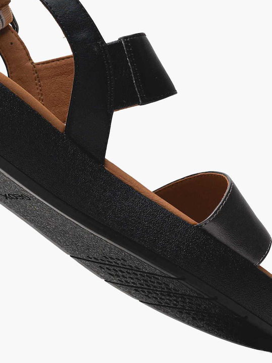 Camalei Women's Flat Sandals Flatforms in Black Color