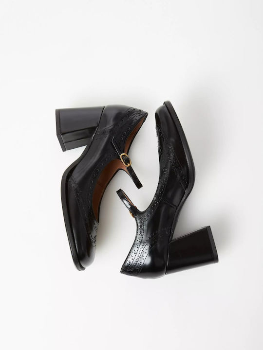 Pumps mit Riemchen Schwarz