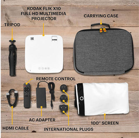 Kodak Flik x10 Mini Projector LCD Full HD Λάμπας LED με Ενσωματωμένα Ηχεία