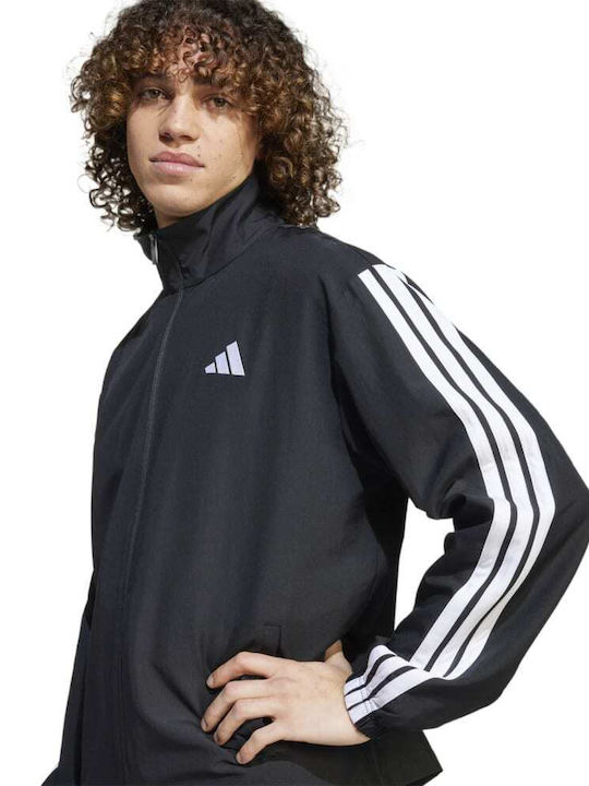3-Stripes Woven Tracksuit Glossy with Elastic Black