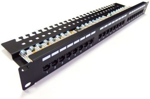 Digitus Cat 6 Пач панел за рафт 1U 19" 24 порта cat6 Черен