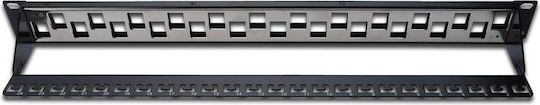 Digitus Patch Panel Abgeschirmt für Rack 1U 19" 24 Steckdosen Schwarz