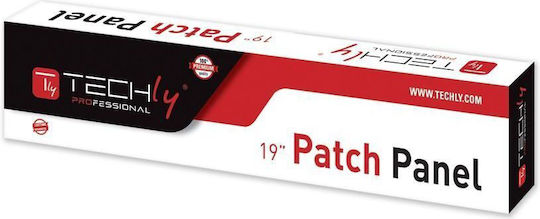 Techly Пач панел за рафт 1U 19" 24 порта cat6 Черен