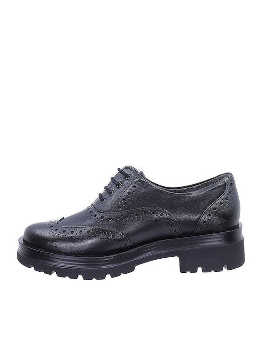 Women's Leather Oxford Shoes Black