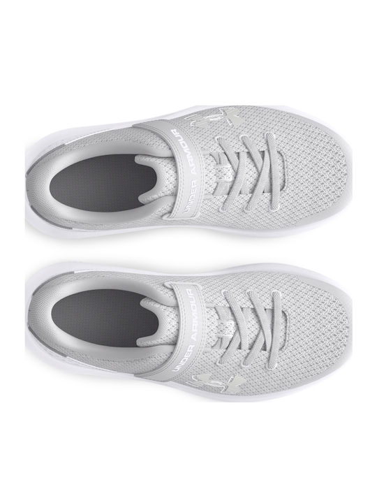 Ua Gps Surge 4 Ac Kids Sports Shoes Running with Hoop & Loop Closure Gray