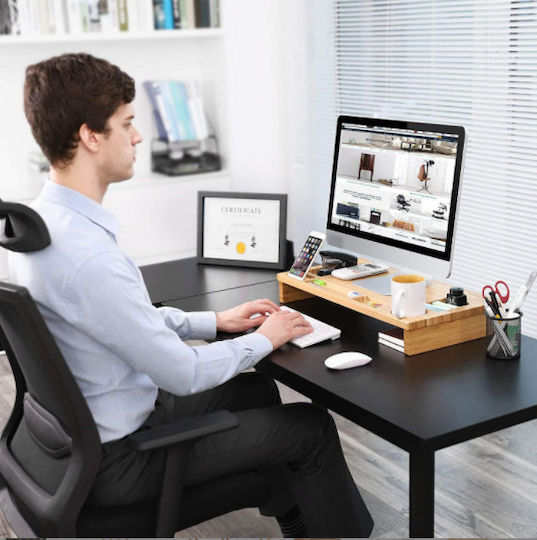 Bamboo monitor stand Стойка Монитор Черна