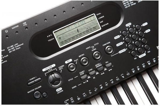 Kurzweil Ключова дума KP70 с 61 Клавиши Стандартно докосване с Пюпитър Черен