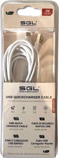 SGL V8 Regulär USB 2.0 auf Micro-USB-Kabel Weiß 3m (194752) 1Stück