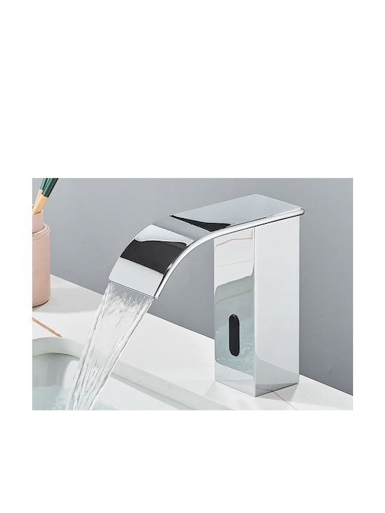 Bathroom Sink Faucet Blackswan Type M185 Short Chrome Model Waterfall Spout Sensor Size 15 Cm