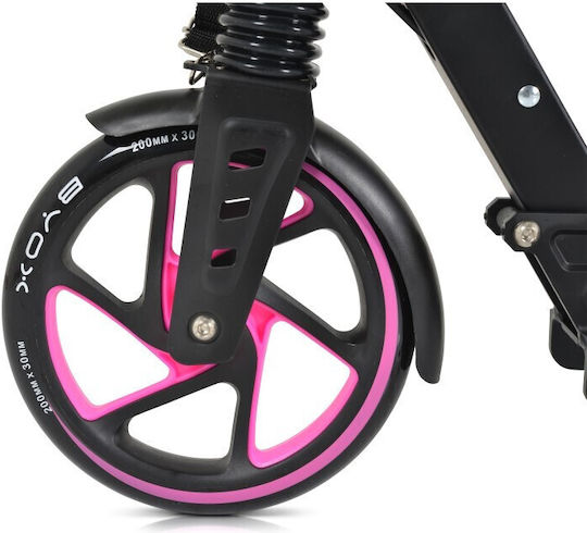 Byox Scuter Copii Pliabil Chic cu 2 Roți pentru 8+ Ani Negru/Roz