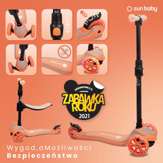 Sun Baby Kinderroller Flash 3-Rad mit Sitz für 3+ Jahre Pfirsich