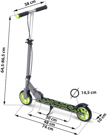 Ricokids Kids Scooter Foldable Kodi 2-Wheel Gray-Green