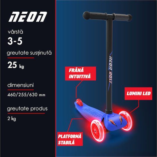 Y Volution Scutere Copii Yvolution - Hulajnoga Neon Bolt 3 Roti Multicolor