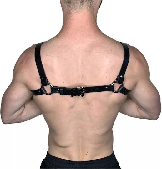 Smd Chestpunk Ham Curele Bondage Din Piele Vegană Neagră
