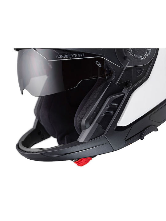 Schuberth J2 Гланцов Бял Каска За Мотор Джет ECE 22.06 1660гр с Sunvisor