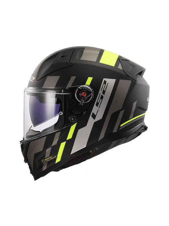 LS2 FF811 Vector II Tron Matt Black Fluo Motorcycle Helmet Full Face ECE 22.06 1500gr with Pinlock