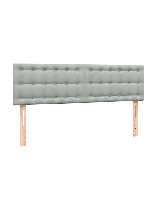 Doppelbett mit Stoff in Hellgrau mit Lattenrost & Matratze 160x210cm