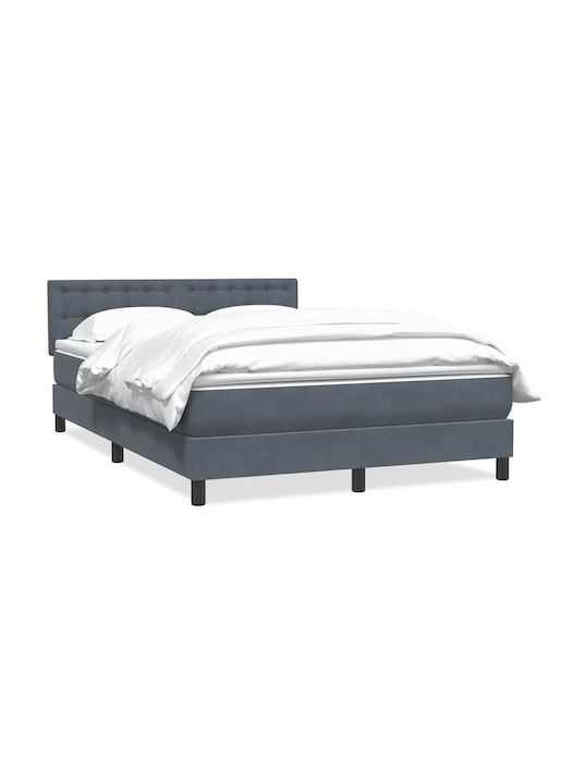 Doppelbett Mit Stoff Dunkelgrau Mit Lattenrost & Matratze 160x210cm