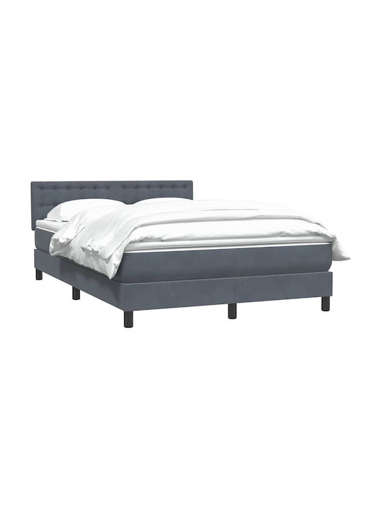 Doppelbett Mit Stoff Dunkelgrau Mit Lattenrost & Matratze 160x210cm