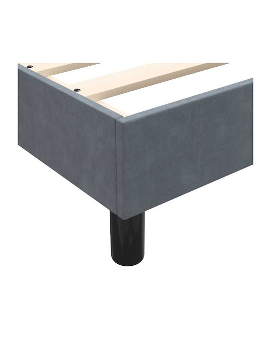 Doppelbett Bezogen mit Stoff Dunkelgrau mit Lattenrost & Matratze 160x210cm